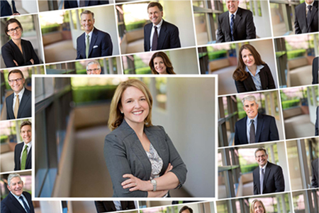 Corporate headshots of woman in management