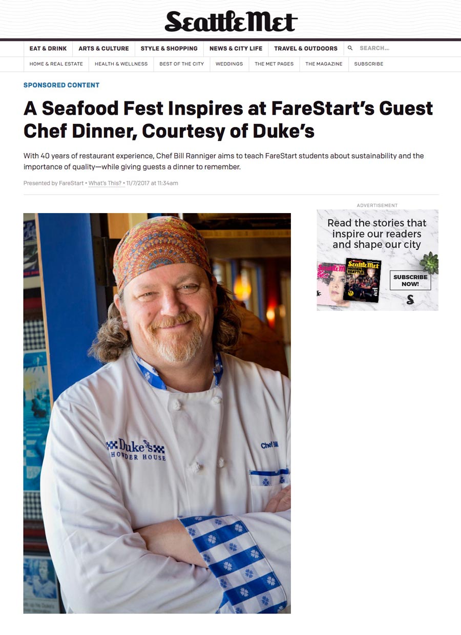Chef Bill Ranniger by Ingrid Pape-Sheldon used by Seattle Met Magazine - sponsored content