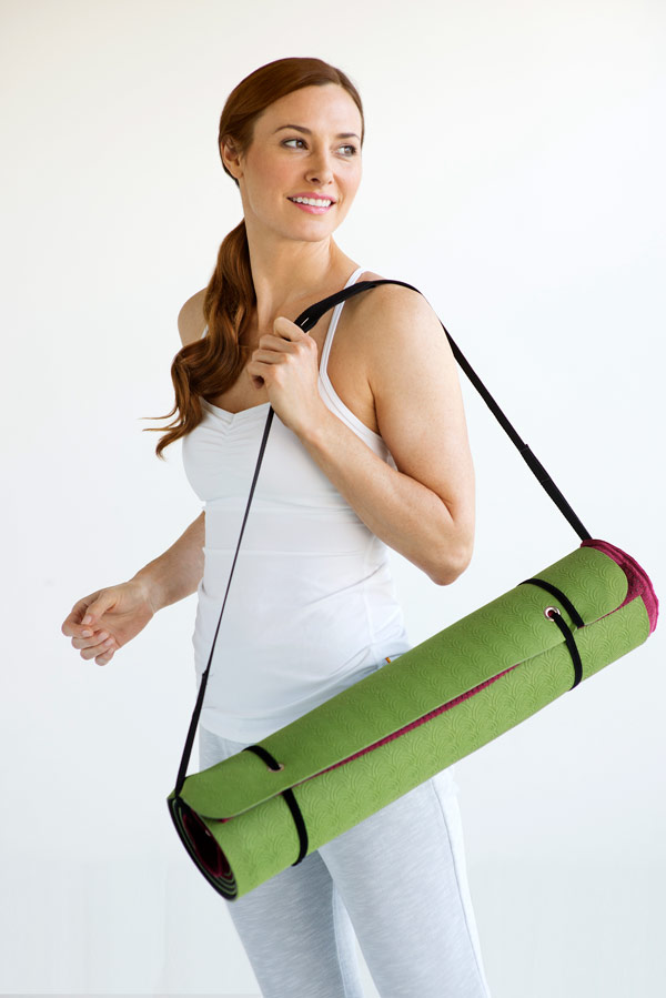 young woman model with Bucky yoga mat