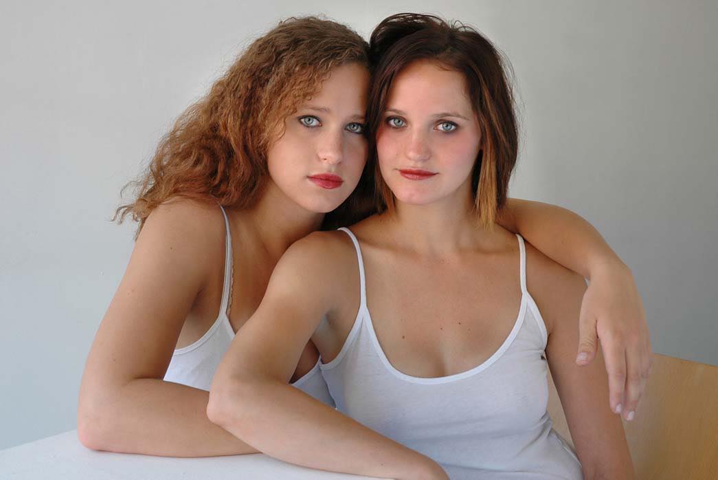 Portrait of two sisters in color